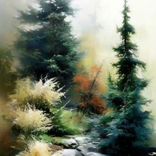 Схема вышивки «лес»