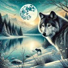 Схема вышивки «Волк»