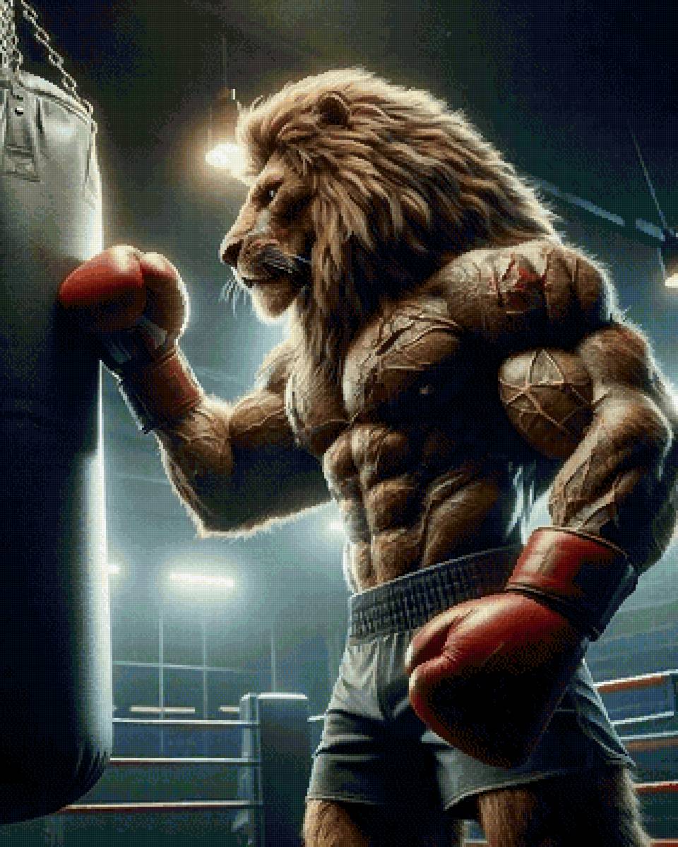 Лев. Бокс. Мотивация. - предпросмотр