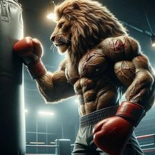 Схема вышивки «Лев. Бокс. Мотивация.»