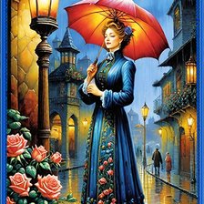 Схема вышивки «Дождливая прогулка»