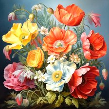 Схема вышивки «Маки»