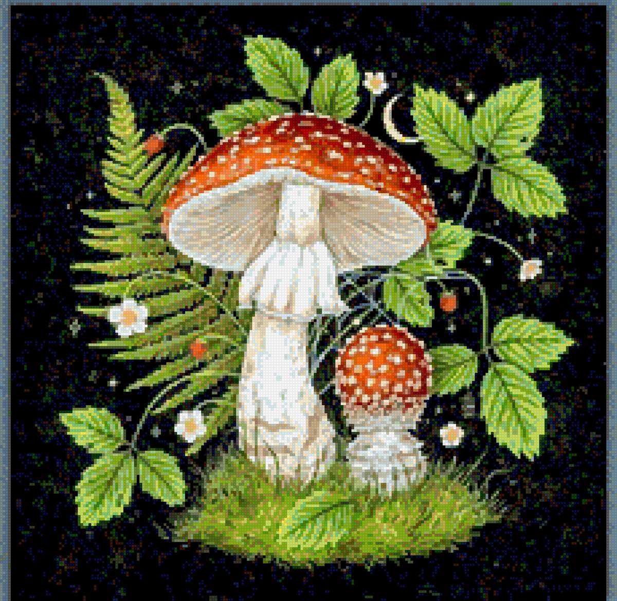 Подушка - грибы - предпросмотр