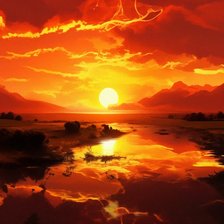 Схема вышивки «Заход»