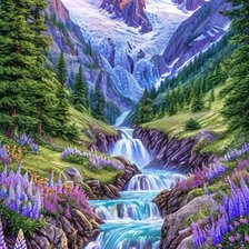 Схема вышивки «Водопад»