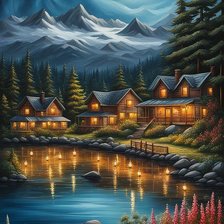 Схема вышивки «Горы»