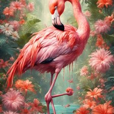 Схема вышивки «фламинго»