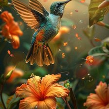 Схема вышивки «колибри»