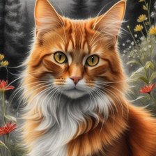 Схема вышивки «кот»