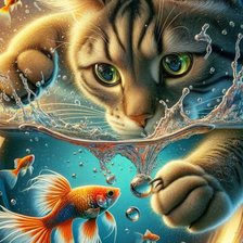 Схема вышивки «кошки»