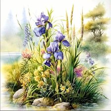 Схема вышивки «Лес»