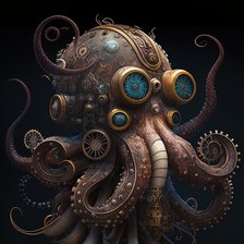 Схема вышивки «Стимпанк Осьминог»