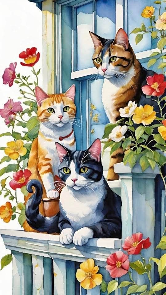 коты - рисунок - оригинал