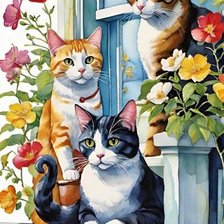 Схема вышивки «коты»