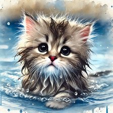 Схема вышивки «котенок»