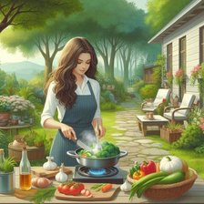 Схема вышивки «Cocinando en el campo»