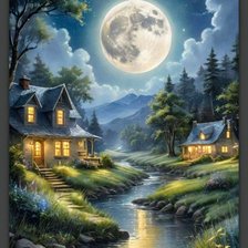 Схема вышивки «Река»