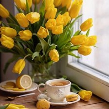 Схема вышивки «Жёлтые тюльпаны»