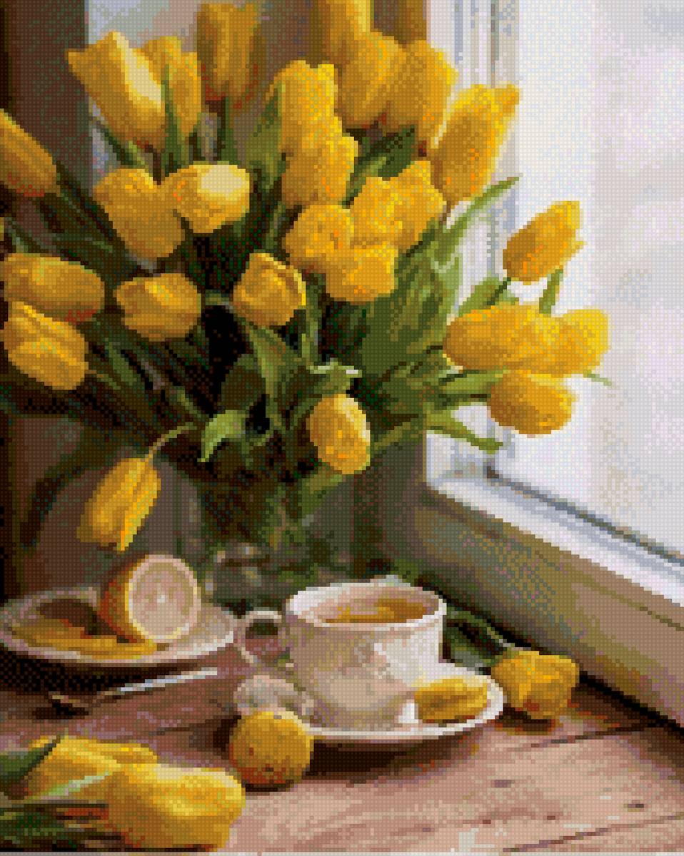 Жёлтые тюльпаны - чай, желтые тюльпаны - предпросмотр