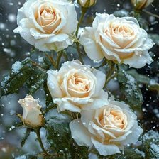 Схема вышивки «Зимние розы»