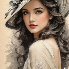 Схема вышивки «Дама»