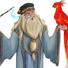 Схема вышивки «Дамблдор и фоукс»