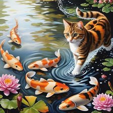 Схема вышивки «кот»