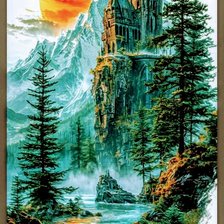 Схема вышивки «Горы»