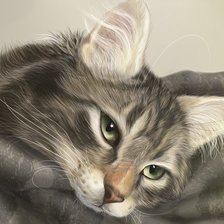 Схема вышивки «кошка»