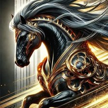 Схема вышивки «Чёрный конь»