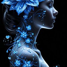 Схема вышивки «Голубые цветы»