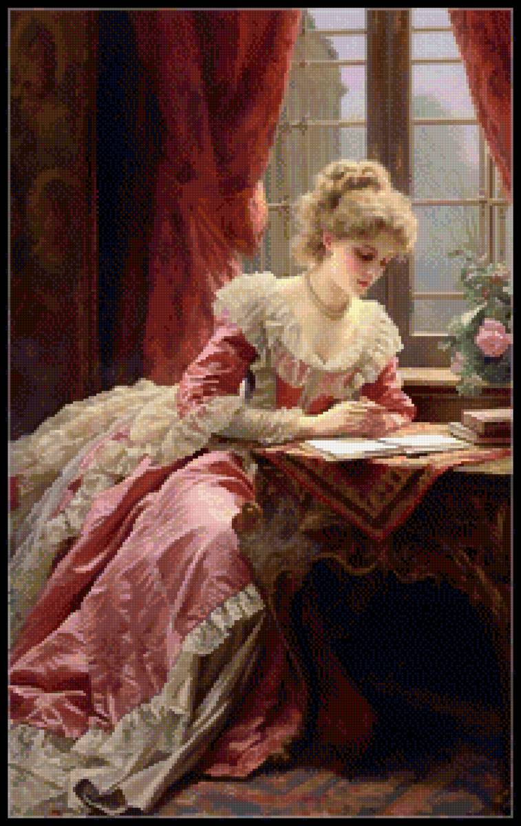 Девушка в розовом 100-90 - предпросмотр