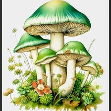 Схема вышивки «Грибы»