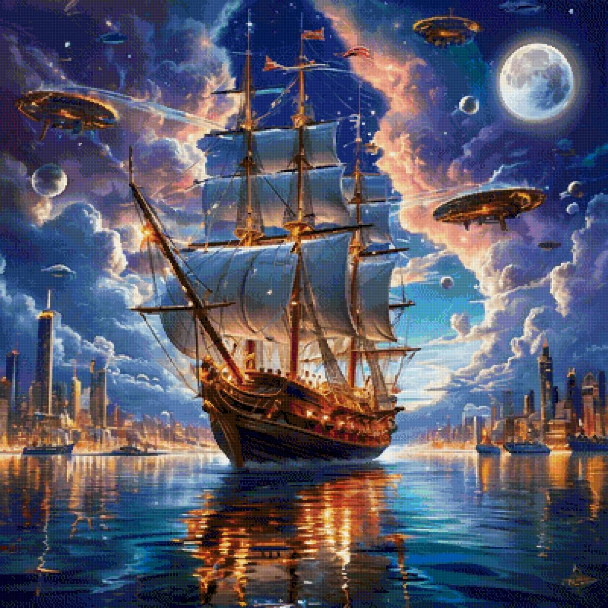 №2874018 - корабль, море, фонтастика - предпросмотр