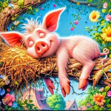 Схема вышивки «Свин»