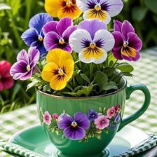 Схема вышивки «Анютины глазки»