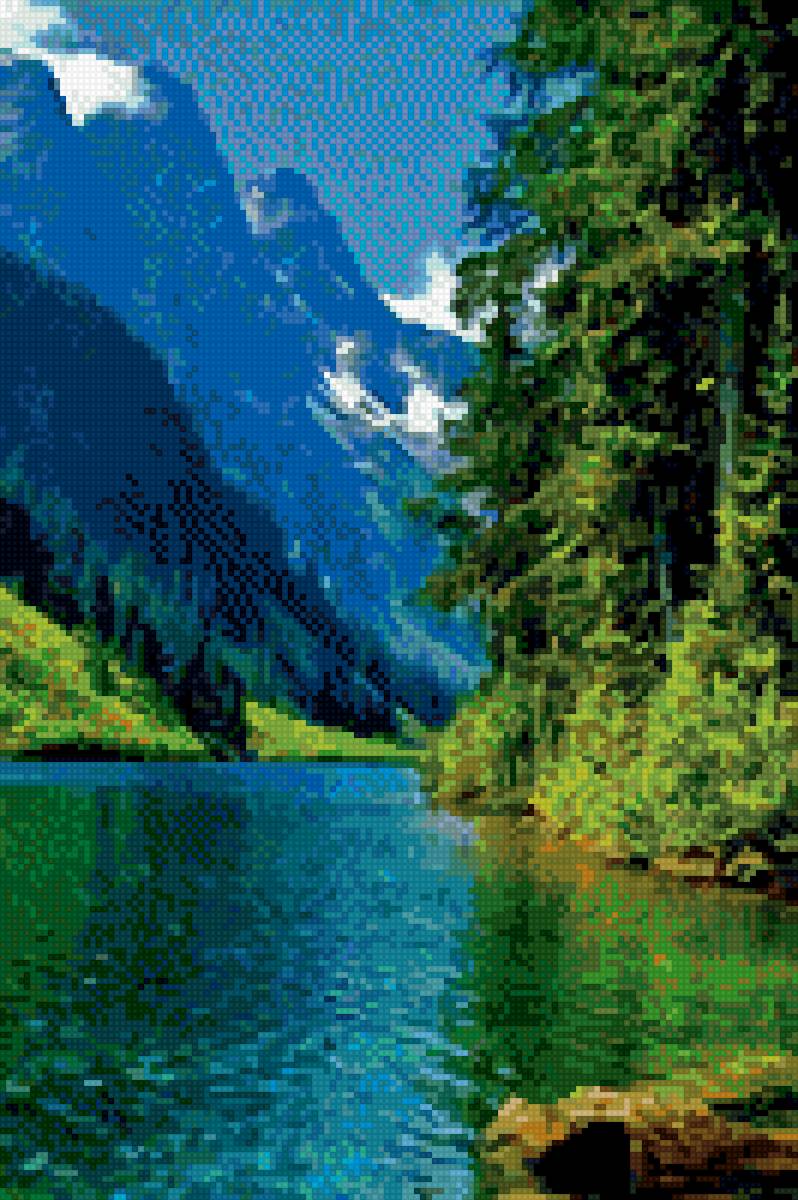 Горный пейзаж - природа, море, горы - предпросмотр