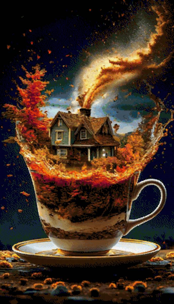 №2874660 - фентази, домик в чашке - предпросмотр