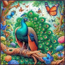 Схема вышивки «Павлин»