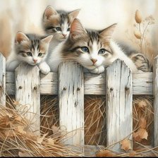 Схема вышивки «кошки»