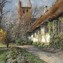 Схема вышивки «церковь стенлёзе весной»