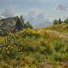 Схема вышивки «Домик в деревне»