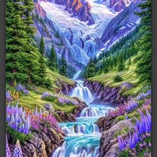 Схема вышивки «Горы»