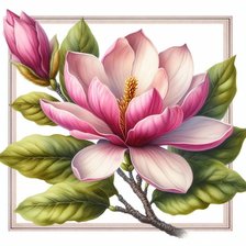 Схема вышивки «ветка Магнолии»