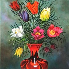 Схема вышивки «тюльпаны»