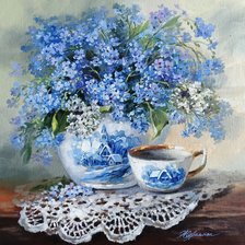 Схема вышивки «Букет незабудок»