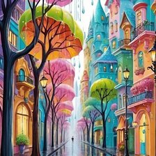 Схема вышивки «Господа, купите зонтик -  Синий зонтик, красный зонтик,»