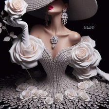 Схема вышивки «Дама»