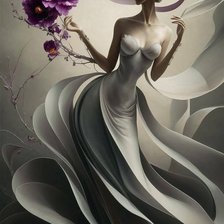 Схема вышивки «Дама»