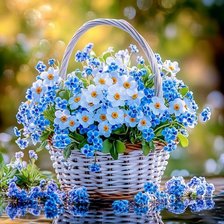 Схема вышивки «Незабудки»